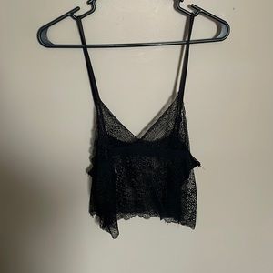 black lace tank top. size small.